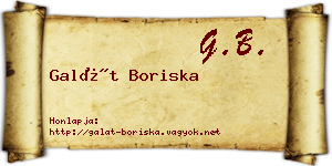 Galát Boriska névjegykártya